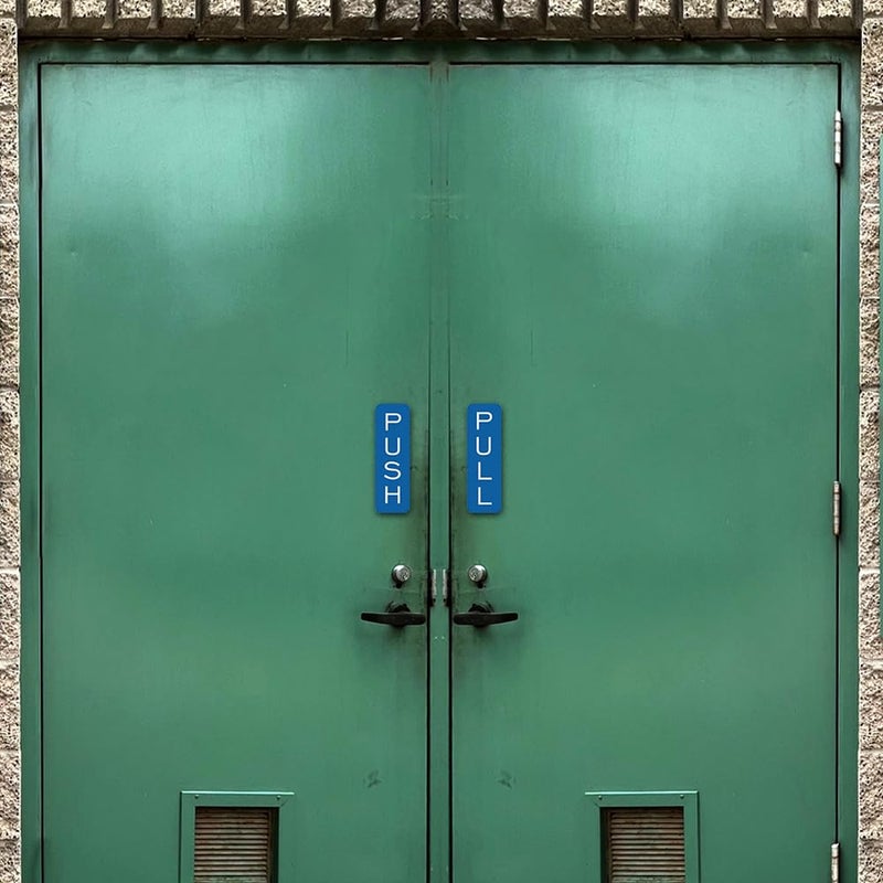 All Quality Basic Vertical Push Pull Door Sign (Black) - Small - Image 4